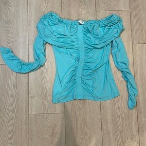 Venus ruched off shoulder long sleeve top